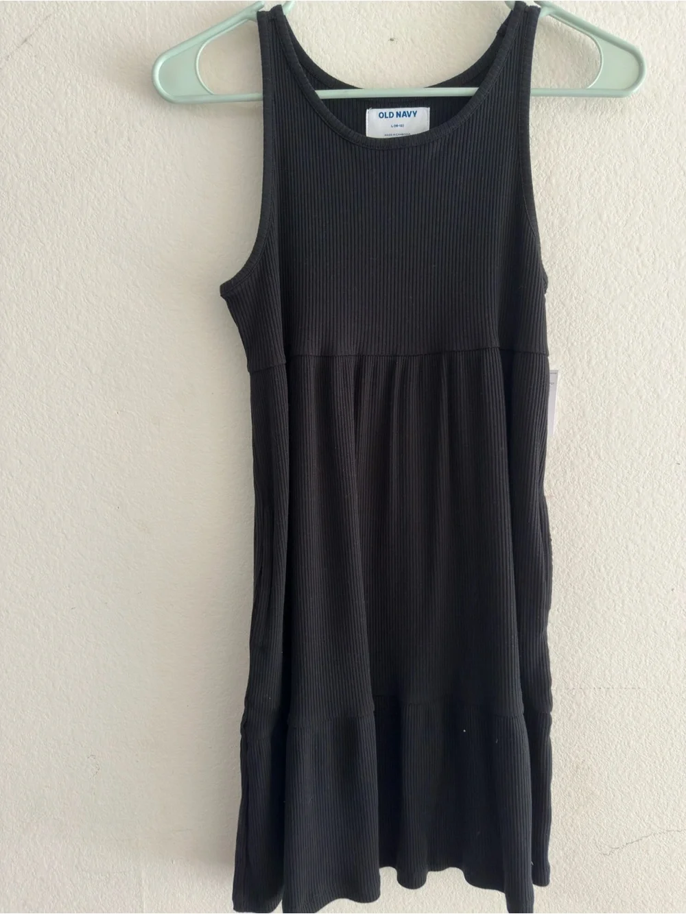 Old Navy Black Ribbed Sleeveless Flared Sundress